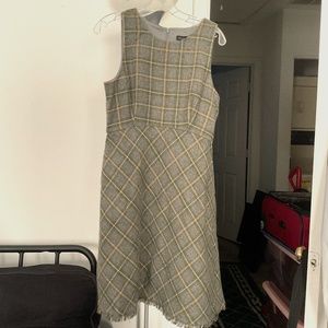 Banana Republic olive grey plaid sheath dress, size 10 NEW